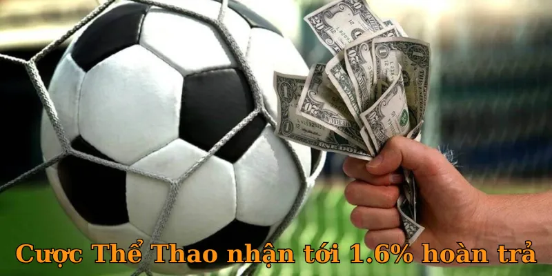 Cược Thể Thao nhận tới 1.6% hoàn trả